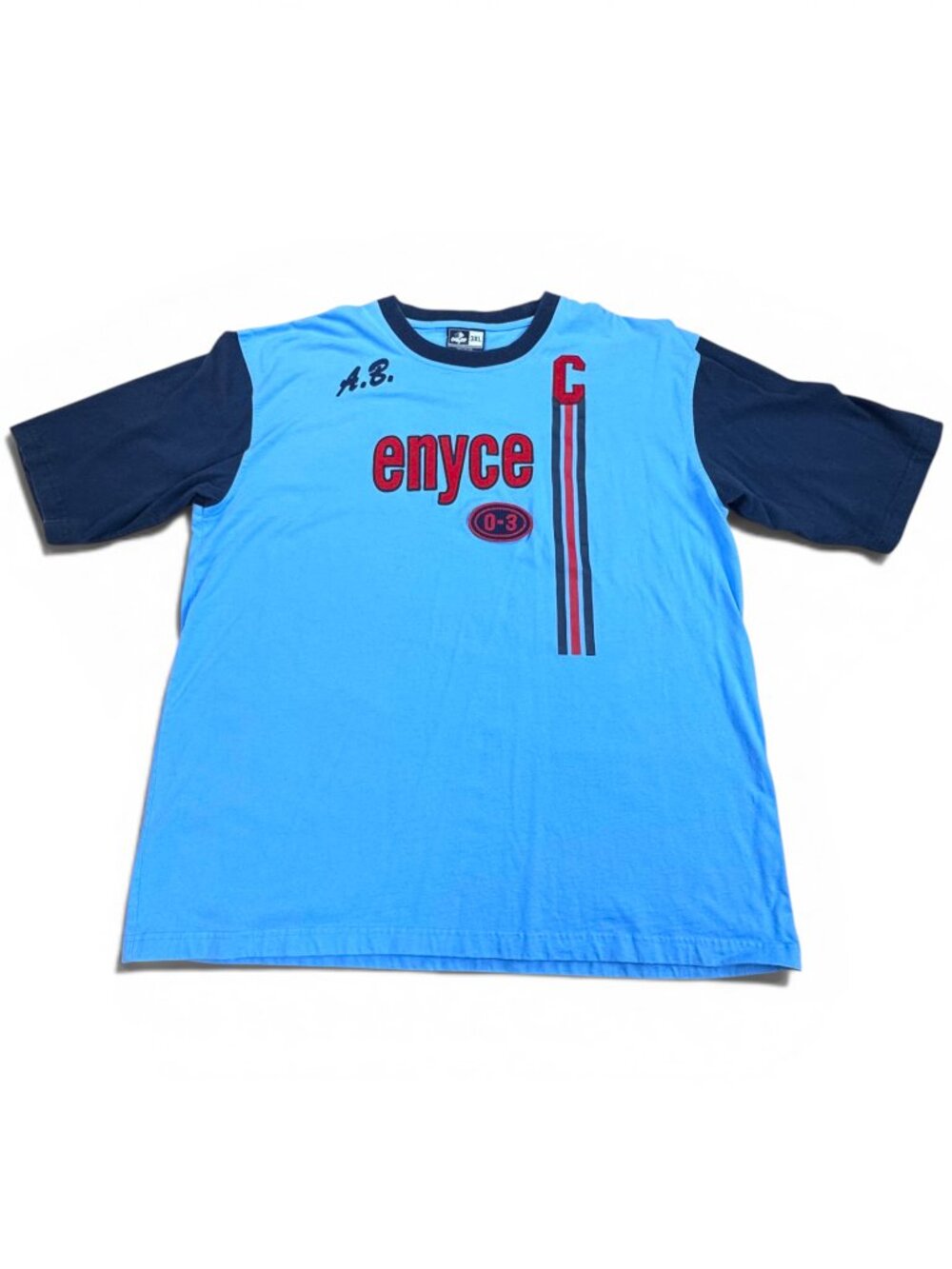 VTG ENYCE double-layer varsity jersey shirt Y2K baggy hip-hop streetwear 3XL